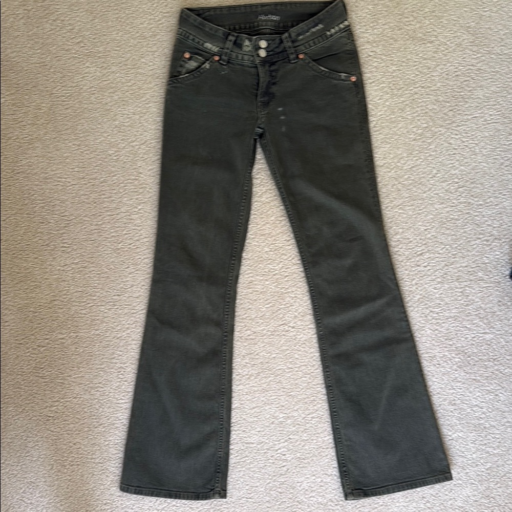 Hudson Jeans Army Flare Wide Leg Denim- lightly distressed like new